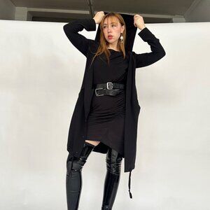 Balenciaga Black Silk Anorak Lightweight Jacket